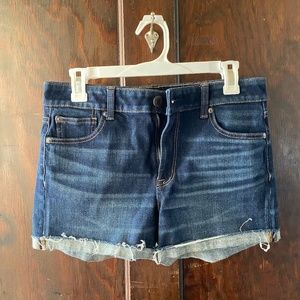 Dark Denim Cuffed Shorts